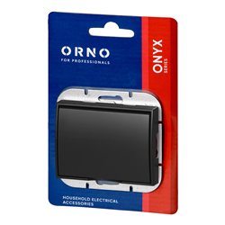 GNIAZDO POJEDYNCZE P/T 2P+Z BRYZGOSZCZELNE Z KLAPKĄ ONYX, 16A, 250V, PT-16OH, CZARNY ORNO GNIAZDO POJEDYNCZE P/T 2P+Z BRYZGOSZCZELNE Z KLAPKĄ ONYX, 16A, 250V, PT-16OH, CZARNY ORNO