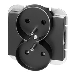 GNIAZDO PODWÓJNE P/T 2X2P+Z ONYX, 16A, 250V, PT-6OR, CZARNY ORNO GNIAZDO PODWÓJNE P/T 2X2P+Z ONYX, 16A, 250V, PT-6OR, CZARNY ORNO