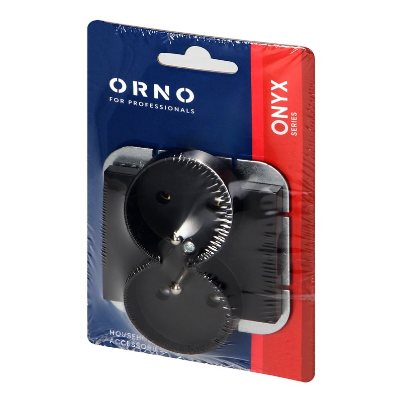 GNIAZDO PODWÓJNE P/T 2X2P+Z ONYX, 16A, 250V, PT-6OR, CZARNY ORNO GNIAZDO PODWÓJNE P/T 2X2P+Z ONYX, 16A, 250V, PT-6OR, CZARNY ORNO