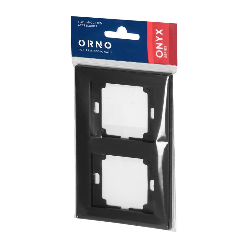 RAMKA PODWÓJNA PIONOWA ONYX, RA-2OP, CZARNY ORNO RAMKA PODWÓJNA PIONOWA ONYX, RA-2OP, CZARNY ORNO