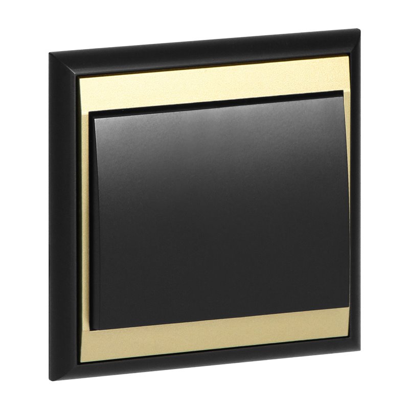 ŁĄCZNIK P/T JEDNOBIEGUNOWY LUNA, 10A, 250V, WP-1L, CZARNY/ZŁOTY ORNO ŁĄCZNIK P/T JEDNOBIEGUNOWY LUNA, 10A, 250V, WP-1L, CZARNY/ZŁOTY ORNO