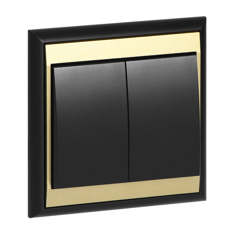 ŁĄCZNIK P/T ŚWIECZNIKOWY LUNA, 10A, 250V, WP-2L, CZARNY/ZŁOTY ORNO ŁĄCZNIK P/T ŚWIECZNIKOWY LUNA, 10A, 250V, WP-2L, CZARNY/ZŁOTY ORNO