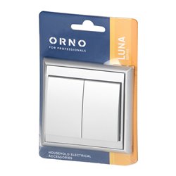 ŁĄCZNIK P/T ŚWIECZNIKOWY LUNA, 10A, 250V, WP-2L, SREBRNY ORNO ŁĄCZNIK P/T ŚWIECZNIKOWY LUNA, 10A, 250V, WP-2L, SREBRNY ORNO