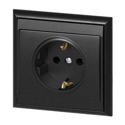 GNIAZDO POJEDYNCZE P/T 2P+Z, SCHUKO LUNA, 16A, 250V, PT-17L, CZARNY ORNO GNIAZDO POJEDYNCZE P/T 2P+Z, SCHUKO LUNA, 16A, 250V, PT-17L, CZARNY ORNO