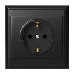 GNIAZDO POJEDYNCZE P/T 2P+Z, SCHUKO LUNA, 16A, 250V, PT-17L, CZARNY ORNO GNIAZDO POJEDYNCZE P/T 2P+Z, SCHUKO LUNA, 16A, 250V, PT-17L, CZARNY ORNO