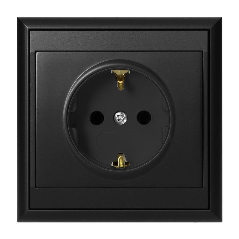 GNIAZDO POJEDYNCZE P/T 2P+Z, SCHUKO LUNA, 16A, 250V, PT-17L, CZARNY ORNO GNIAZDO POJEDYNCZE P/T 2P+Z, SCHUKO LUNA, 16A, 250V, PT-17L, CZARNY ORNO
