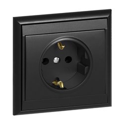 GNIAZDO POJEDYNCZE P/T 2P+Z, SCHUKO LUNA, 16A, 250V, PT-17L, CZARNY ORNO GNIAZDO POJEDYNCZE P/T 2P+Z, SCHUKO LUNA, 16A, 250V, PT-17L, CZARNY ORNO