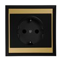 GNIAZDO POJEDYNCZE P/T 2P+Z, SCHUKO LUNA, 16A, 250V, PT-17L, CZARNY/ZŁOTY ORNO GNIAZDO POJEDYNCZE P/T 2P+Z, SCHUKO LUNA, 16A, 250V, PT-17L, CZARNY/ZŁOTY ORNO