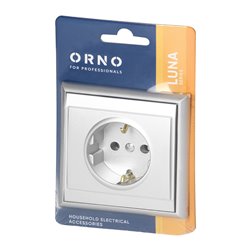 GNIAZDO POJEDYNCZE P/T 2P+Z, SCHUKO LUNA, 16A, 250V, PT-17L, SREBRNY ORNO GNIAZDO POJEDYNCZE P/T 2P+Z, SCHUKO LUNA, 16A, 250V, PT-17L, SREBRNY ORNO