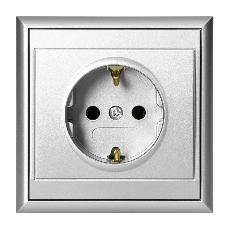 GNIAZDO POJEDYNCZE P/T 2P+Z, SCHUKO LUNA, 16A, 250V, PT-17L, SREBRNY ORNO GNIAZDO POJEDYNCZE P/T 2P+Z, SCHUKO LUNA, 16A, 250V, PT-17L, SREBRNY ORNO
