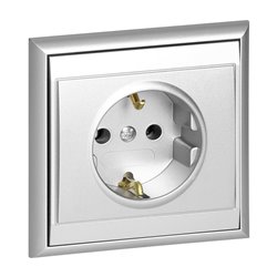 GNIAZDO POJEDYNCZE P/T 2P+Z, SCHUKO LUNA, 16A, 250V, PT-17L, SREBRNY ORNO GNIAZDO POJEDYNCZE P/T 2P+Z, SCHUKO LUNA, 16A, 250V, PT-17L, SREBRNY ORNO