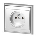 GNIAZDO POJEDYNCZE P/T 2P+Z LUNA, 16A, 250V, PT-16L, SREBRNY ORNO
