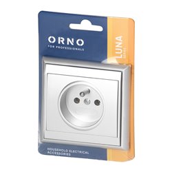 GNIAZDO POJEDYNCZE P/T 2P+Z LUNA, 16A, 250V, PT-16L, SREBRNY ORNO GNIAZDO POJEDYNCZE P/T 2P+Z LUNA, 16A, 250V, PT-16L, SREBRNY ORNO