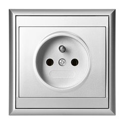 GNIAZDO POJEDYNCZE P/T 2P+Z LUNA, 16A, 250V, PT-16L, SREBRNY ORNO GNIAZDO POJEDYNCZE P/T 2P+Z LUNA, 16A, 250V, PT-16L, SREBRNY ORNO