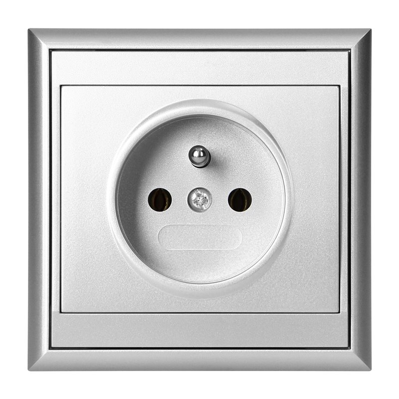 GNIAZDO POJEDYNCZE P/T 2P+Z LUNA, 16A, 250V, PT-16L, SREBRNY ORNO GNIAZDO POJEDYNCZE P/T 2P+Z LUNA, 16A, 250V, PT-16L, SREBRNY ORNO