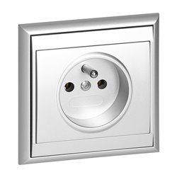 GNIAZDO POJEDYNCZE P/T 2P+Z LUNA, 16A, 250V, PT-16L, SREBRNY ORNO GNIAZDO POJEDYNCZE P/T 2P+Z LUNA, 16A, 250V, PT-16L, SREBRNY ORNO