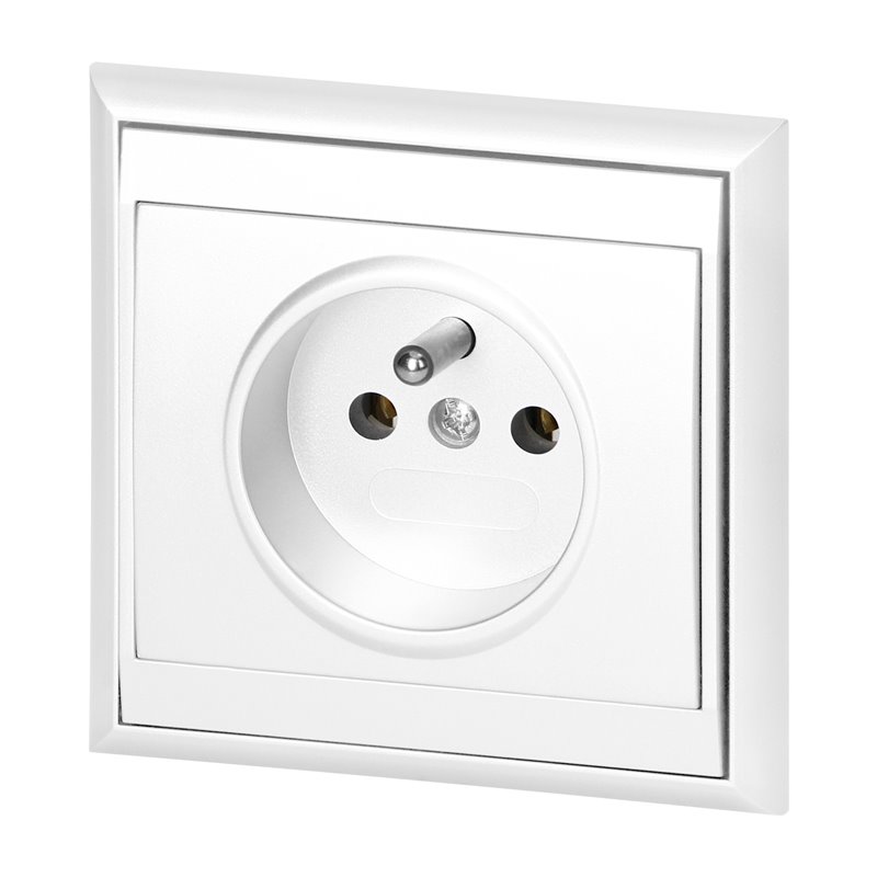 GNIAZDO POJEDYNCZE P/T 2P+Z LUNA, 16A, 250V, PT-16L, BIAŁY ORNO