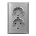 GNIAZDO PODWÓJNE P/T 2X2P+Z, SCHUKO LUNA, 16A, 250V, PT-7L, SREBRNY ORNO GNIAZDO PODWÓJNE P/T 2X2P+Z, SCHUKO LUNA, 16A, 250V, PT-7L, SREBRNY ORNO
