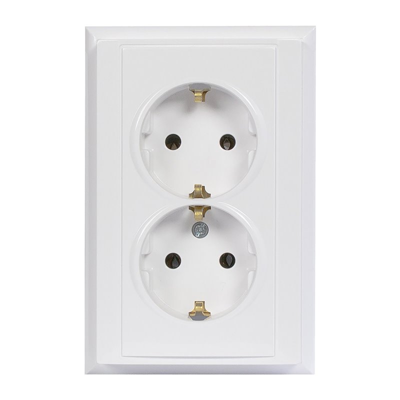 GNIAZDO PODWÓJNE P/T 2X2P+Z, SCHUKO LUNA, 16A, 250V, PT-7L, BIAŁY ORNO GNIAZDO PODWÓJNE P/T 2X2P+Z, SCHUKO LUNA, 16A, 250V, PT-7L, BIAŁY ORNO
