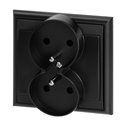 GNIAZDO PODWÓJNE P/T 2X2P+Z LUNA, 16A, 250V, PT-6LR, CZARNY ORNO GNIAZDO PODWÓJNE P/T 2X2P+Z LUNA, 16A, 250V, PT-6LR, CZARNY ORNO