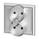 GNIAZDO PODWÓJNE P/T 2X2P+Z LUNA, 16A, 250V, PT-6LR, SREBRNY ORNO GNIAZDO PODWÓJNE P/T 2X2P+Z LUNA, 16A, 250V, PT-6LR, SREBRNY ORNO