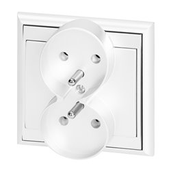 GNIAZDO PODWÓJNE P/T 2X2P+Z LUNA, 16A, 250V, PT-6LR, BIAŁY ORNO GNIAZDO PODWÓJNE P/T 2X2P+Z LUNA, 16A, 250V, PT-6LR, BIAŁY ORNO