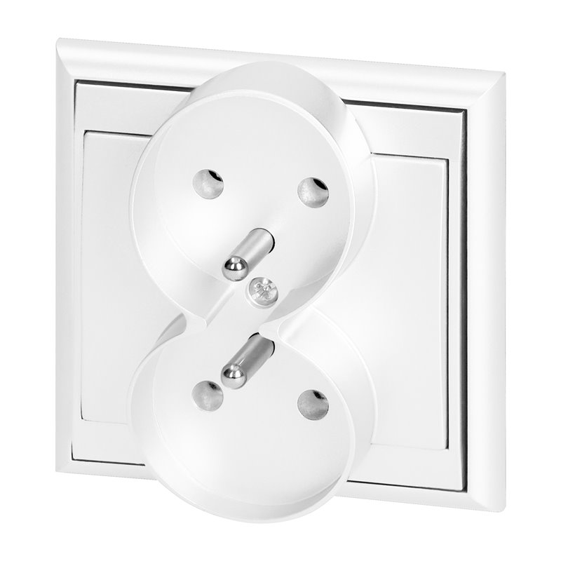 GNIAZDO PODWÓJNE P/T 2X2P+Z LUNA, 16A, 250V, PT-6LR, BIAŁY ORNO GNIAZDO PODWÓJNE P/T 2X2P+Z LUNA, 16A, 250V, PT-6LR, BIAŁY ORNO