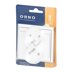 GNIAZDO PODWÓJNE P/T 2X2P+Z LUNA, 16A, 250V, PT-6LR, BIAŁY ORNO GNIAZDO PODWÓJNE P/T 2X2P+Z LUNA, 16A, 250V, PT-6LR, BIAŁY ORNO