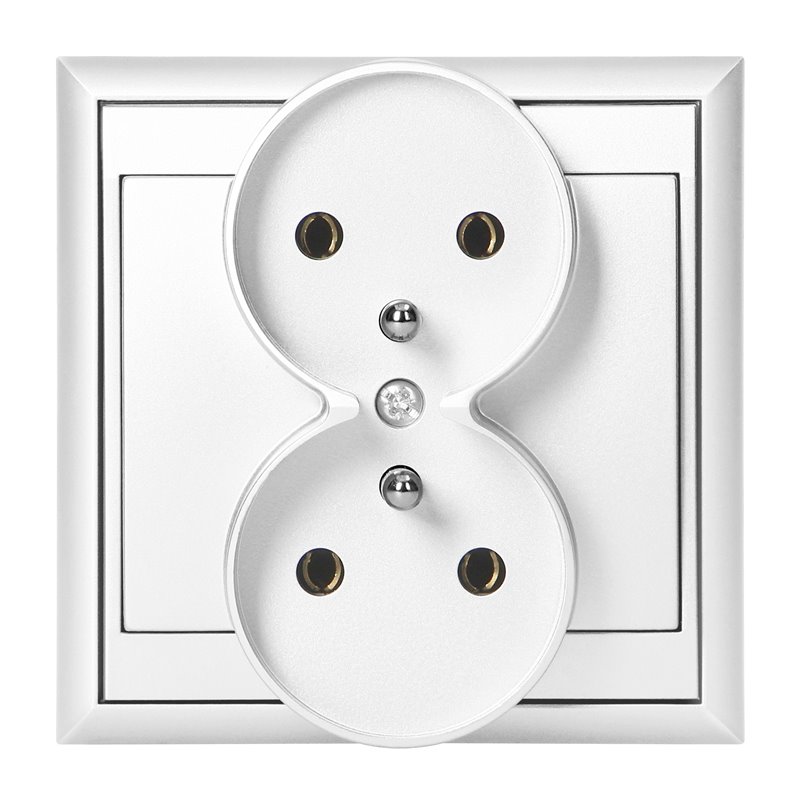 GNIAZDO PODWÓJNE P/T 2X2P+Z LUNA, 16A, 250V, PT-6LR, BIAŁY ORNO GNIAZDO PODWÓJNE P/T 2X2P+Z LUNA, 16A, 250V, PT-6LR, BIAŁY ORNO