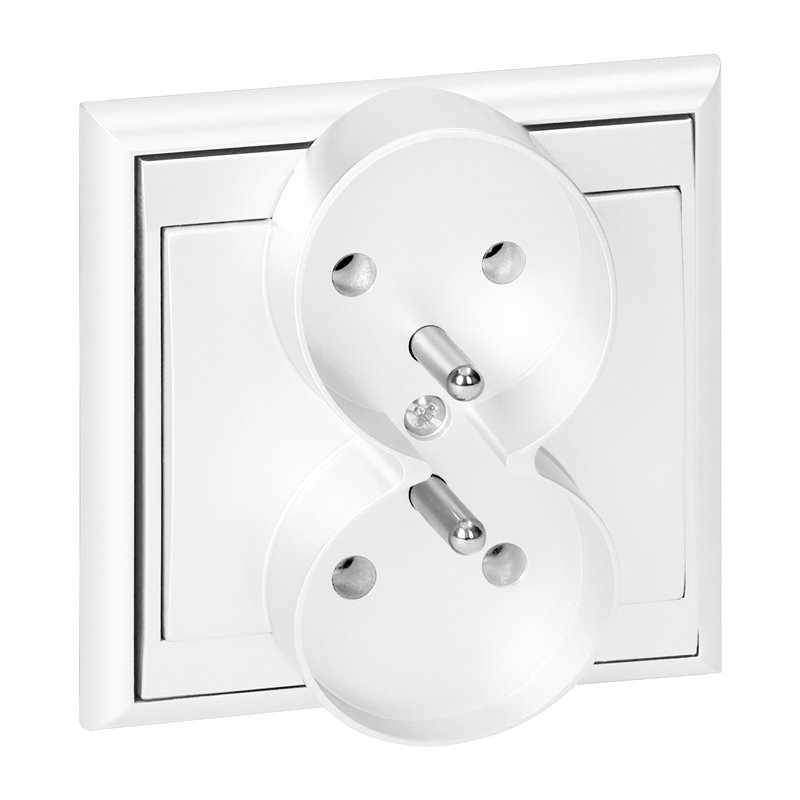 GNIAZDO PODWÓJNE P/T 2X2P+Z LUNA, 16A, 250V, PT-6LR, BIAŁY ORNO GNIAZDO PODWÓJNE P/T 2X2P+Z LUNA, 16A, 250V, PT-6LR, BIAŁY ORNO