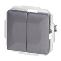 ŁĄCZNIK P/T SCHODOWY PODWÓJNY PEARL, 10A, 250V, WP-2/5P, ANTRACYT ORNO