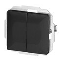 ŁĄCZNIK P/T SCHODOWY PODWÓJNY PEARL, 10A, 250V, WP-2/5P, CZARNY ORNO