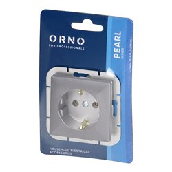 GNIAZDO POJEDYNCZE P/T 2P+Z SCHUKO PEARL, 16A, 250V, PT-17P, ANTRACYT ORNO GNIAZDO POJEDYNCZE P/T 2P+Z SCHUKO PEARL, 16A, 250V, PT-17P, ANTRACYT ORNO