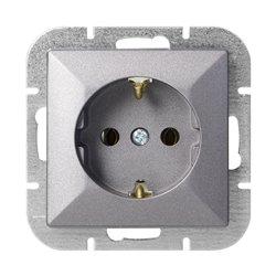 GNIAZDO POJEDYNCZE P/T 2P+Z SCHUKO PEARL, 16A, 250V, PT-17P, ANTRACYT ORNO GNIAZDO POJEDYNCZE P/T 2P+Z SCHUKO PEARL, 16A, 250V, PT-17P, ANTRACYT ORNO