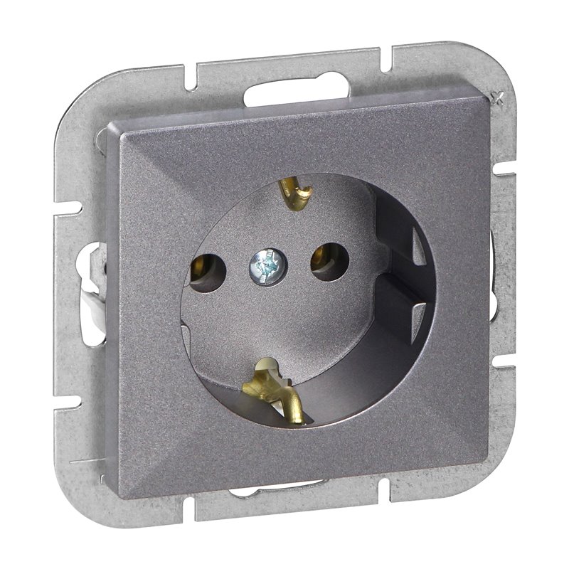 GNIAZDO POJEDYNCZE P/T 2P+Z SCHUKO PEARL, 16A, 250V, PT-17P, ANTRACYT ORNO GNIAZDO POJEDYNCZE P/T 2P+Z SCHUKO PEARL, 16A, 250V, PT-17P, ANTRACYT ORNO