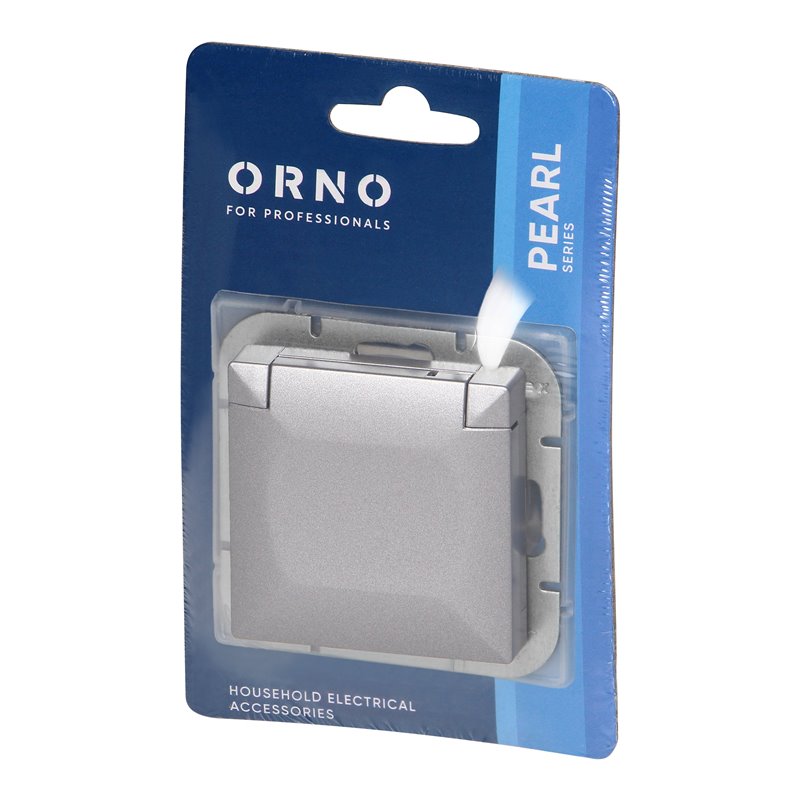 GNIAZDO POJEDYNCZE P/T 2P+Z SCHUKO BRYZGOSZCZELNE Z KLAPKĄ PEARL, 16A, 250V, PT-17PH, ANTRACYT ORNO GNIAZDO POJEDYNCZE P/T 2P+Z SCHUKO BRYZGOSZCZELNE Z KLAPKĄ PEARL, 16A, 250V, PT-17PH, ANTRACYT ORNO