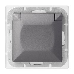 GNIAZDO POJEDYNCZE P/T 2P+Z SCHUKO BRYZGOSZCZELNE Z KLAPKĄ PEARL, 16A, 250V, PT-17PH, ANTRACYT ORNO GNIAZDO POJEDYNCZE P/T 2P+Z SCHUKO BRYZGOSZCZELNE Z KLAPKĄ PEARL, 16A, 250V, PT-17PH, ANTRACYT ORNO