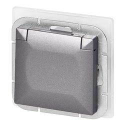 GNIAZDO POJEDYNCZE P/T 2P+Z SCHUKO BRYZGOSZCZELNE Z KLAPKĄ PEARL, 16A, 250V, PT-17PH, ANTRACYT ORNO GNIAZDO POJEDYNCZE P/T 2P+Z SCHUKO BRYZGOSZCZELNE Z KLAPKĄ PEARL, 16A, 250V, PT-17PH, ANTRACYT ORNO