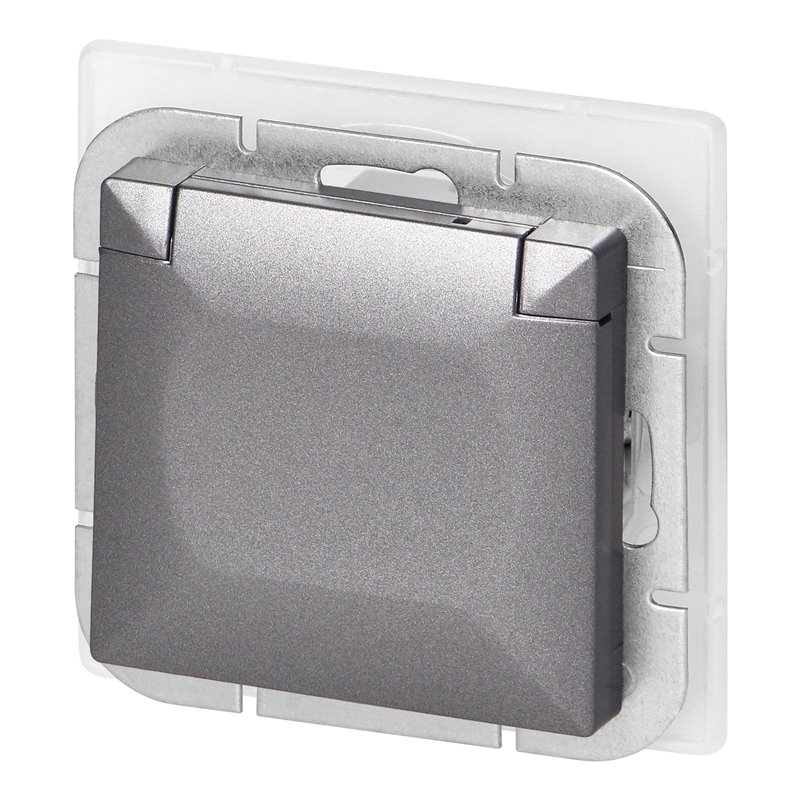 GNIAZDO POJEDYNCZE P/T 2P+Z SCHUKO BRYZGOSZCZELNE Z KLAPKĄ PEARL, 16A, 250V, PT-17PH, ANTRACYT ORNO GNIAZDO POJEDYNCZE P/T 2P+Z SCHUKO BRYZGOSZCZELNE Z KLAPKĄ PEARL, 16A, 250V, PT-17PH, ANTRACYT ORNO