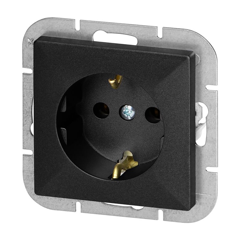 GNIAZDO POJEDYNCZE P/T 2P+Z SCHUKO PEARL, 16A, 250V, PT-17P, CZARNY ORNO GNIAZDO POJEDYNCZE P/T 2P+Z SCHUKO PEARL, 16A, 250V, PT-17P, CZARNY ORNO