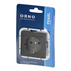 GNIAZDO POJEDYNCZE P/T 2P+Z SCHUKO PEARL, 16A, 250V, PT-17P, CZARNY ORNO GNIAZDO POJEDYNCZE P/T 2P+Z SCHUKO PEARL, 16A, 250V, PT-17P, CZARNY ORNO