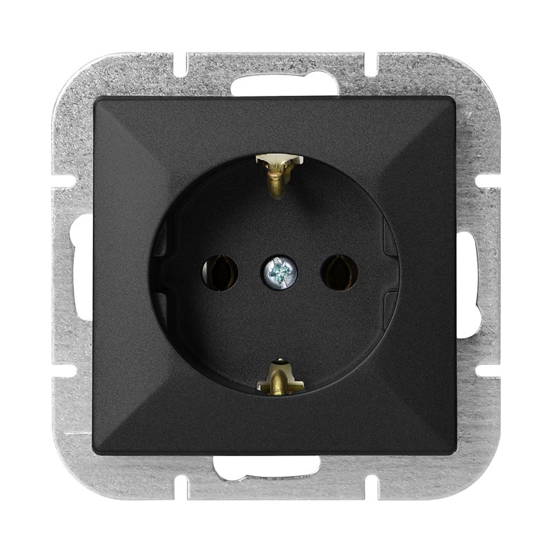 GNIAZDO POJEDYNCZE P/T 2P+Z SCHUKO PEARL, 16A, 250V, PT-17P, CZARNY ORNO GNIAZDO POJEDYNCZE P/T 2P+Z SCHUKO PEARL, 16A, 250V, PT-17P, CZARNY ORNO