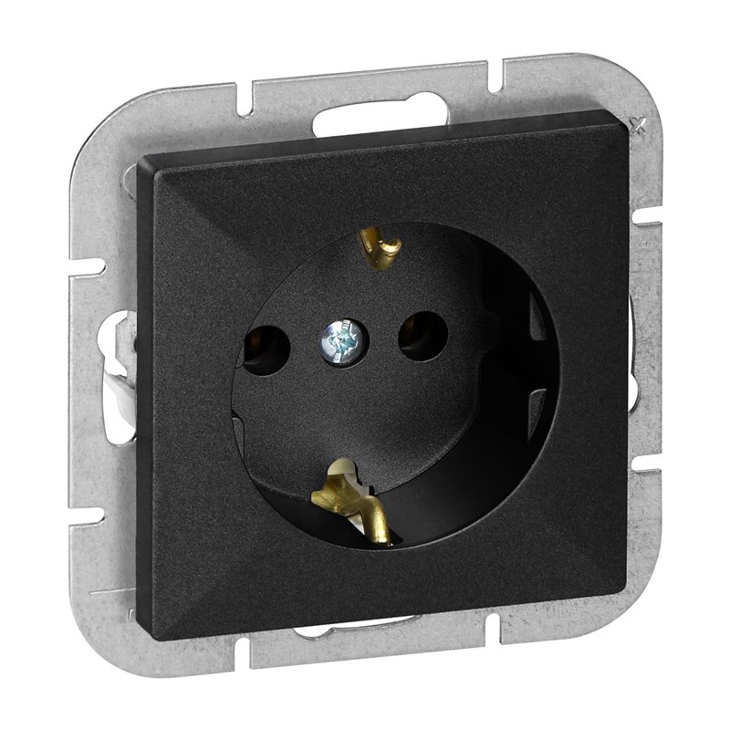 GNIAZDO POJEDYNCZE P/T 2P+Z SCHUKO PEARL, 16A, 250V, PT-17P, CZARNY ORNO GNIAZDO POJEDYNCZE P/T 2P+Z SCHUKO PEARL, 16A, 250V, PT-17P, CZARNY ORNO