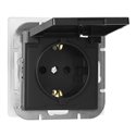 GNIAZDO POJEDYNCZE P/T 2P+Z SCHUKO BRYZGOSZCZELNE Z KLAPKĄ PEARL, 16A, 250V, PT-17PH, CZARNY ORNO GNIAZDO POJEDYNCZE P/T 2P+Z SCHUKO BRYZGOSZCZELNE Z KLAPKĄ PEARL, 16A, 250V, PT-17PH, CZARNY ORNO