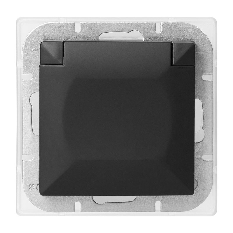 GNIAZDO POJEDYNCZE P/T 2P+Z SCHUKO BRYZGOSZCZELNE Z KLAPKĄ PEARL, 16A, 250V, PT-17PH, CZARNY ORNO GNIAZDO POJEDYNCZE P/T 2P+Z SCHUKO BRYZGOSZCZELNE Z KLAPKĄ PEARL, 16A, 250V, PT-17PH, CZARNY ORNO
