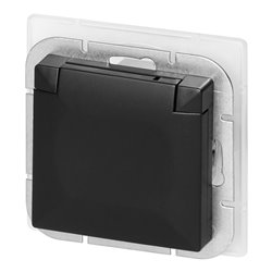 GNIAZDO POJEDYNCZE P/T 2P+Z SCHUKO BRYZGOSZCZELNE Z KLAPKĄ PEARL, 16A, 250V, PT-17PH, CZARNY ORNO GNIAZDO POJEDYNCZE P/T 2P+Z SCHUKO BRYZGOSZCZELNE Z KLAPKĄ PEARL, 16A, 250V, PT-17PH, CZARNY ORNO