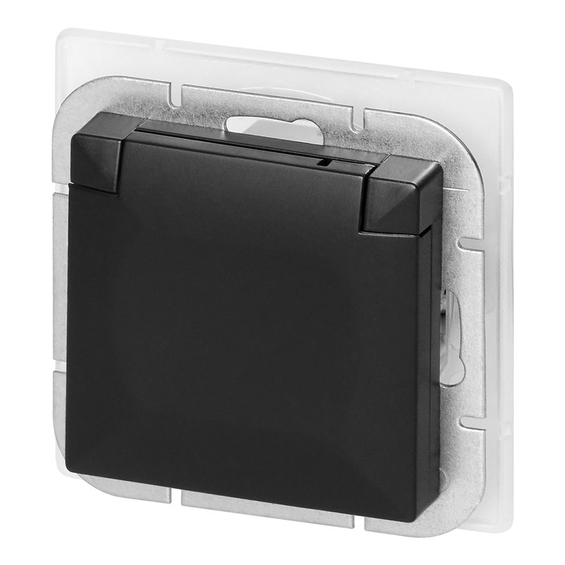 GNIAZDO POJEDYNCZE P/T 2P+Z SCHUKO BRYZGOSZCZELNE Z KLAPKĄ PEARL, 16A, 250V, PT-17PH, CZARNY ORNO GNIAZDO POJEDYNCZE P/T 2P+Z SCHUKO BRYZGOSZCZELNE Z KLAPKĄ PEARL, 16A, 250V, PT-17PH, CZARNY ORNO