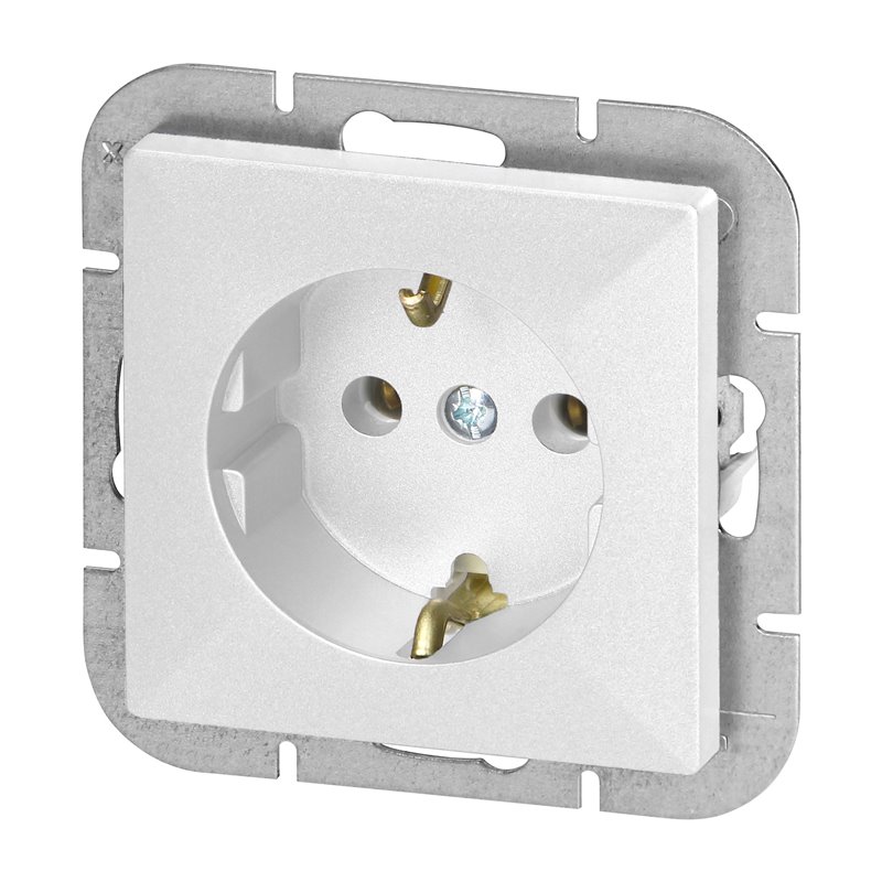 GNIAZDO POJEDYNCZE P/T 2P+Z SCHUKO PEARL, 16A, 250V, PT-17P, BIAŁY ORNO