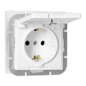 GNIAZDO POJEDYNCZE P/T 2P+Z SCHUKO BRYZGOSZCZELNE Z KLAPKĄ PEARL, 16A, 250V, PT-17PH, BIAŁY ORNO