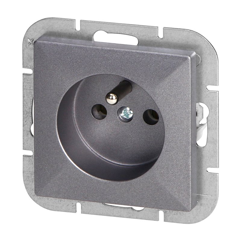 GNIAZDO POJEDYNCZE P/T 2P+Z PEARL, 16A, 250V, PT-16P, ANTRACYT ORNO